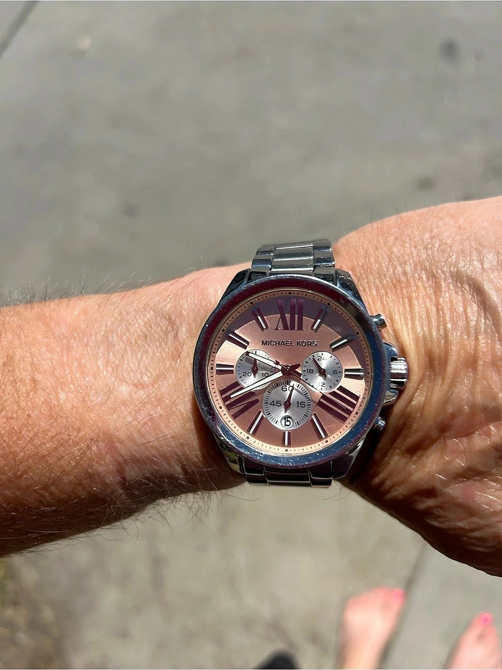 Michael Kors Parker Chronograph Pink Dial Silver-Tone Watch